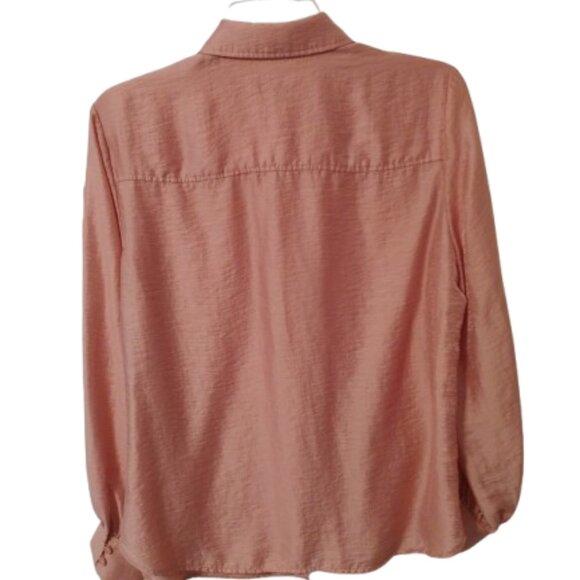 ☀️ Chico’s Salmon Gold Shimmer Blouse - Picture 2 of 5